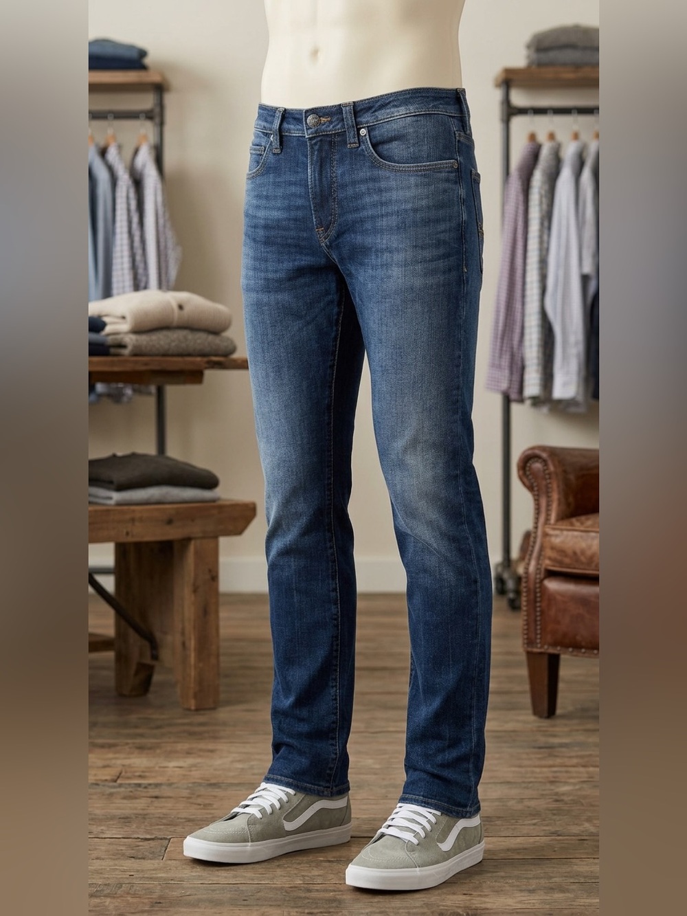 Buffalo Straight Leg Distressed Jeans